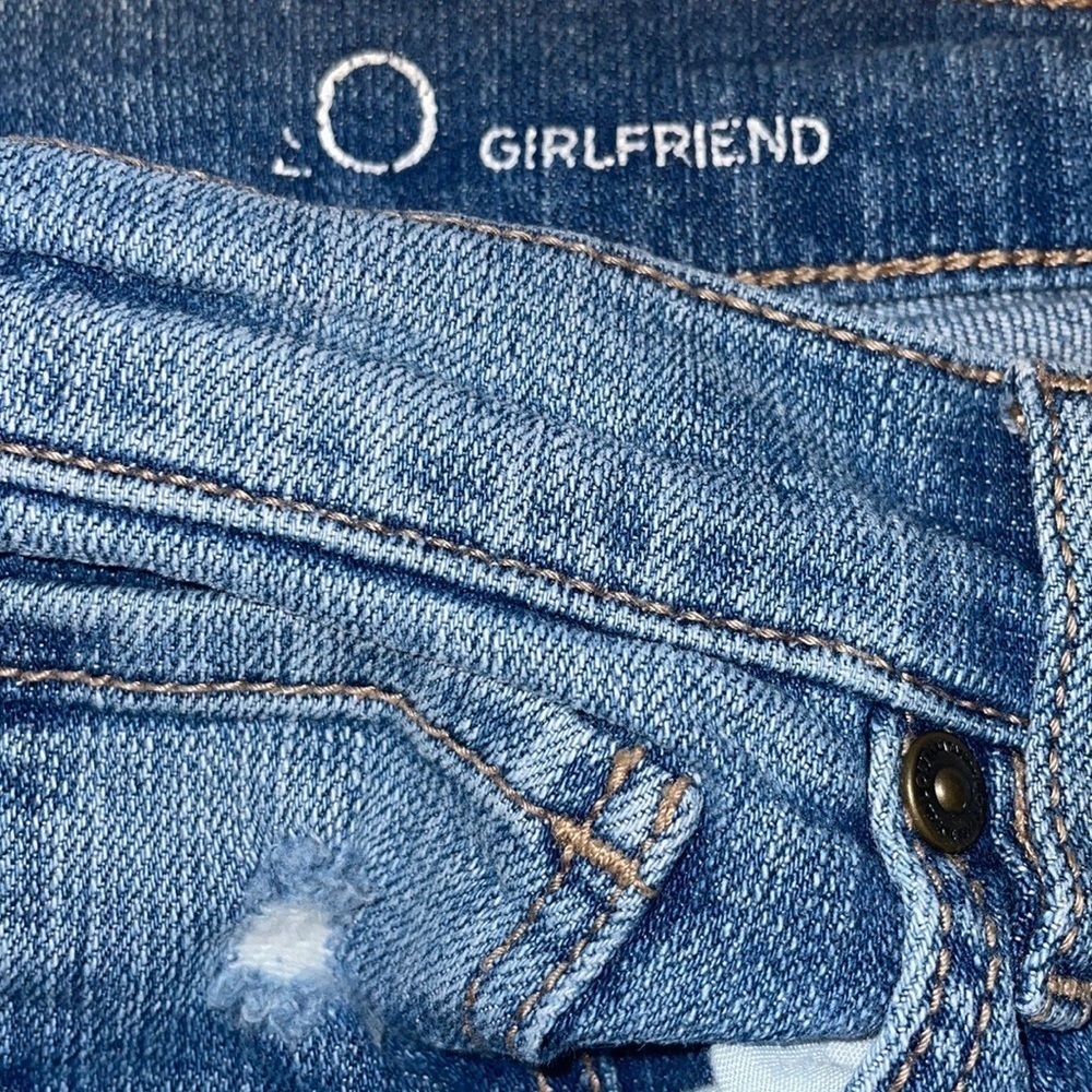 Loft Denim Jeans Girlfriend Stretch comfy Distressed Ripped Size 0 - Picture 4 of 7